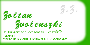 zoltan zvolenszki business card